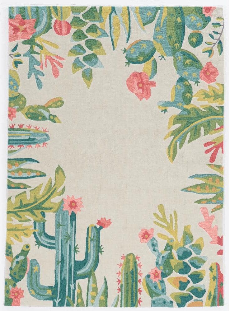 Linon Home Decor Legion Phoenix Ivory/Multi 5 ft. x 7 ft. Area Rug