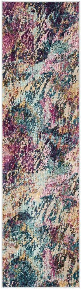 SAFAVIEH Savannah Blue/Gray 2 ft. x 8 ft. Abstract Runner Rug