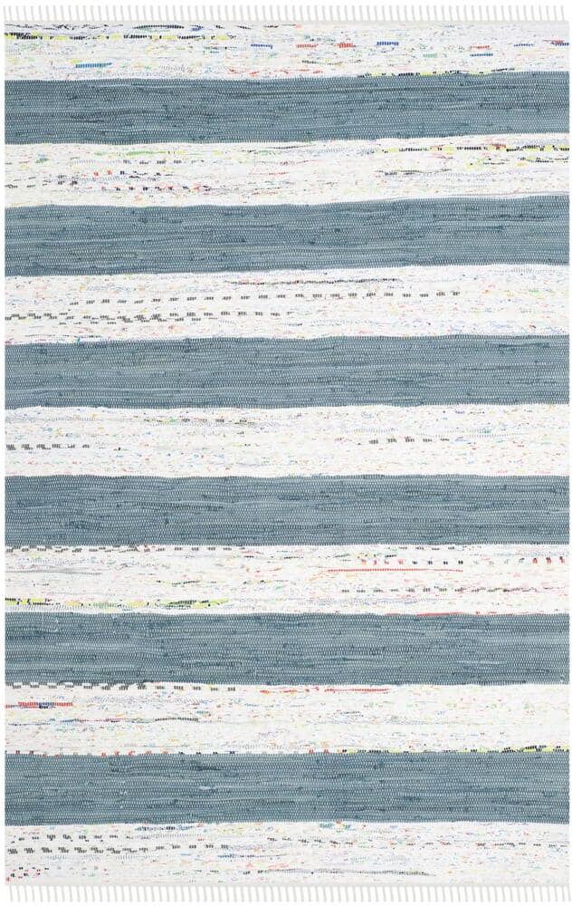 SAFAVIEH Montauk Ivory/Gray 2 ft. x 4 ft. Solid Striped Speckled Area Rug