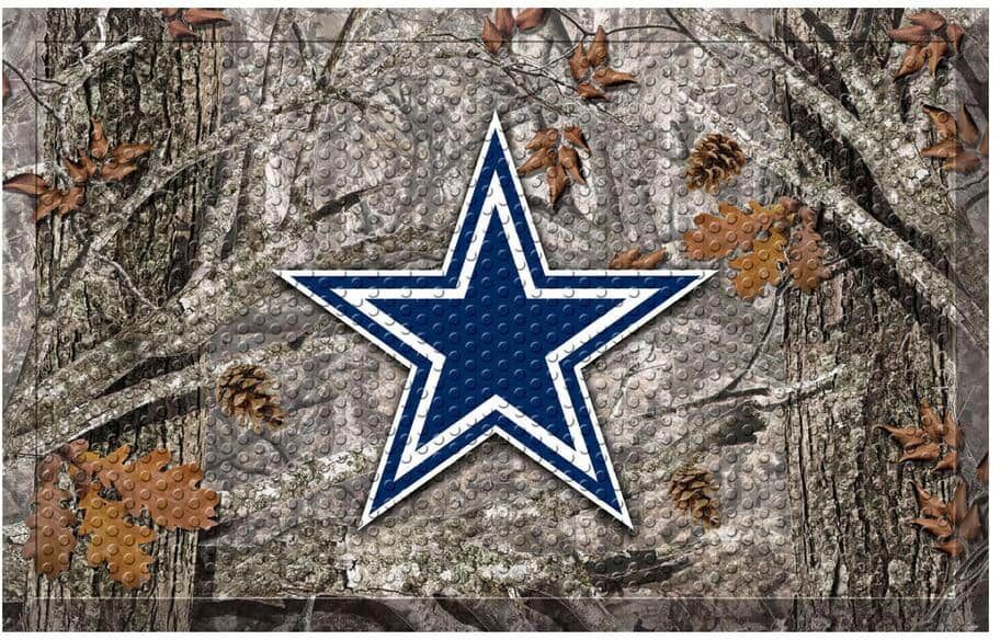 FANMATS NFL - Dallas Cowboys 19 in. x 30 in. Outdoor Camo Scraper Mat Door Mat