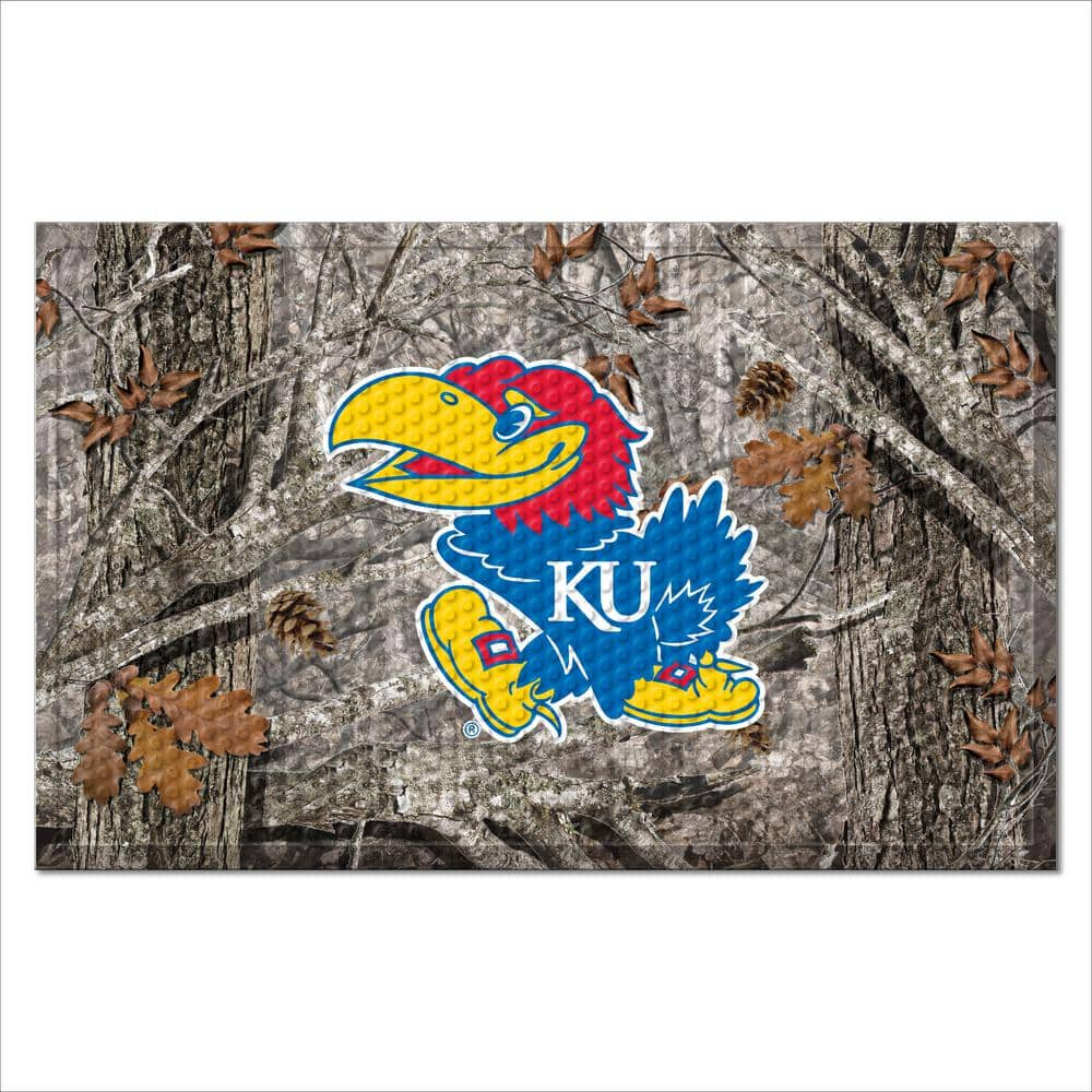 FANMATS University of Kansas 19 in. x 30 in. Rubber Scraper Door Mat