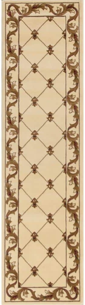 MILLERTON HOME Victorian Ivory 2 ft. x 8 ft. Runner Rug