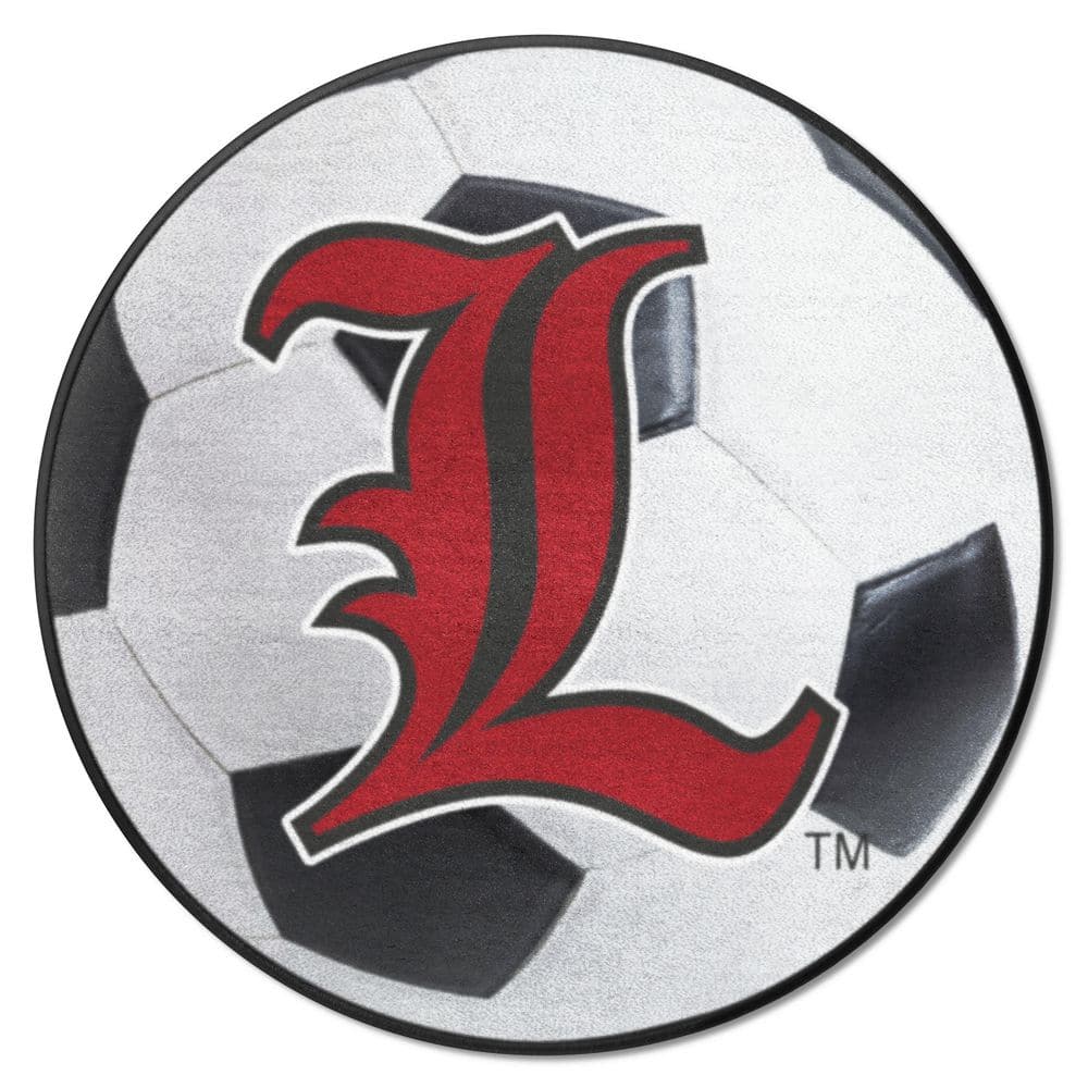 FANMATS Louisville Cardinals White 27 in. Soccer Ball Area Rug