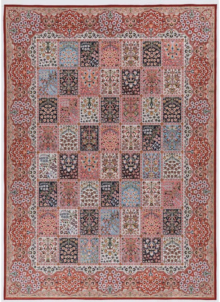 Linon Home Decor Echelon Andi Red/Ivory 3 ft. 3 in. x 5 ft. Accent Rug