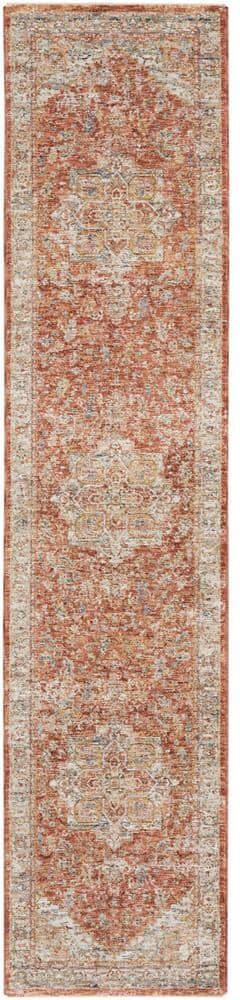 Nourison Petra Ivory/Multi 2 ft. x 10 ft. Persian Vintage Floral Traditional Kitchen Runner Area Rug