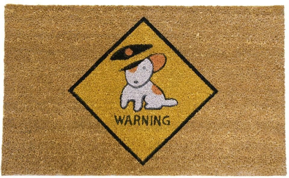 Rubber-Cal Beware of Dog 30 in. x 18 in. Door Mat