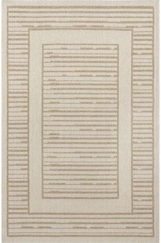 nuLOOM Rickie Solid Striped Beige 5 ft. x 8 ft. Indoor/Outdoor Area Rug