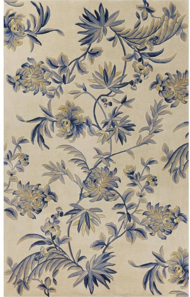 MILLERTON HOME Celia Ivory/Blue 3 ft. x 5 ft. Area Rug