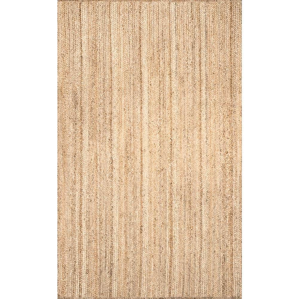 nuLOOM Rigo Chunky Loop Jute Tan 9 ft. x 12 ft. Farmhouse Area Rug