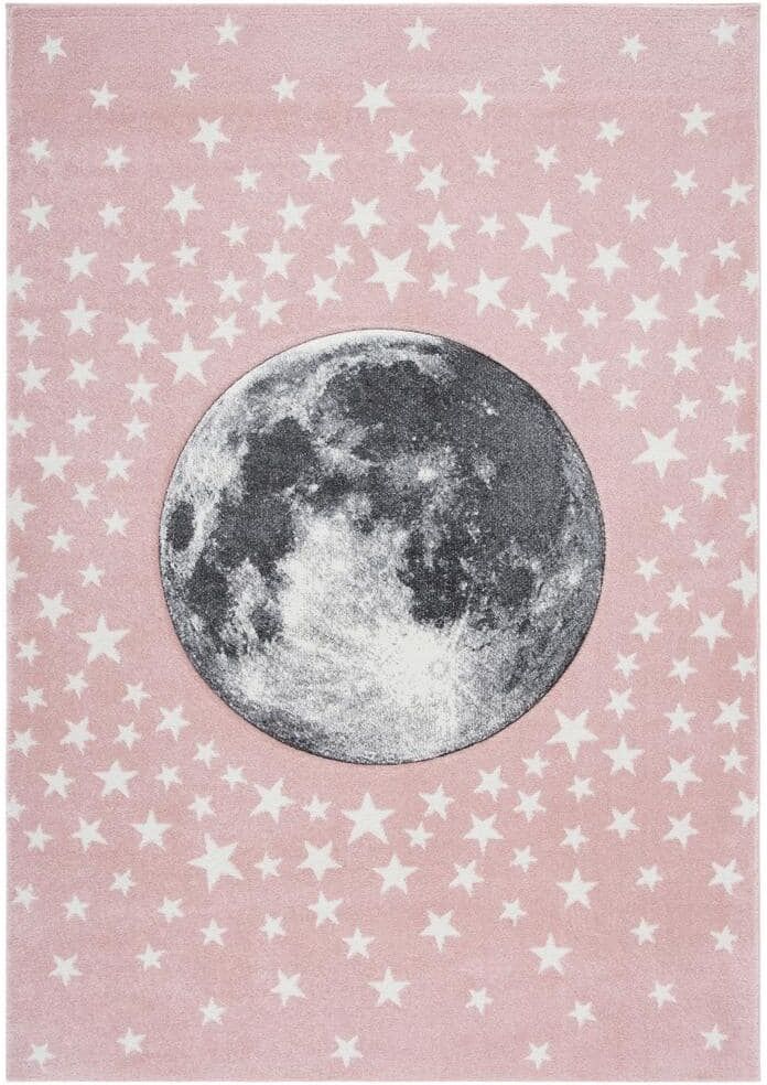 SAFAVIEH Carousel Kids Pink/Gray 3 ft. x 5 ft. Star Galaxy Area Rug