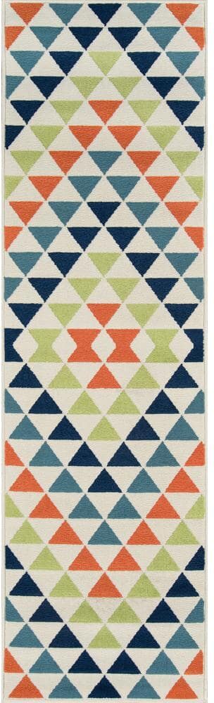 Momeni Baja Kaleidoscope Multi 2 ft. 3 in. x 7 ft. 6 in. Indoor/Outdoor Runner Rug