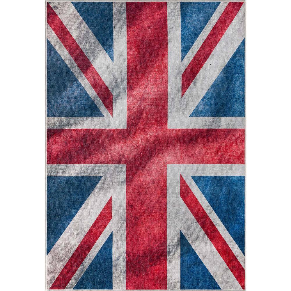 Well Woven Apollo British Flag Novelty Printed Red Blue White 3 ft. 3 in. x 5 ft. Area Rug