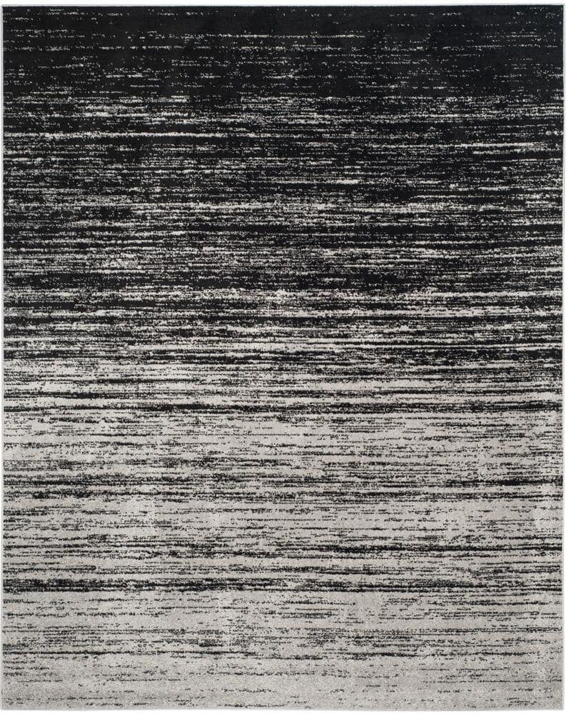 SAFAVIEH Adirondack Silver/Black 9 ft. x 12 ft. Solid Striped Area Rug