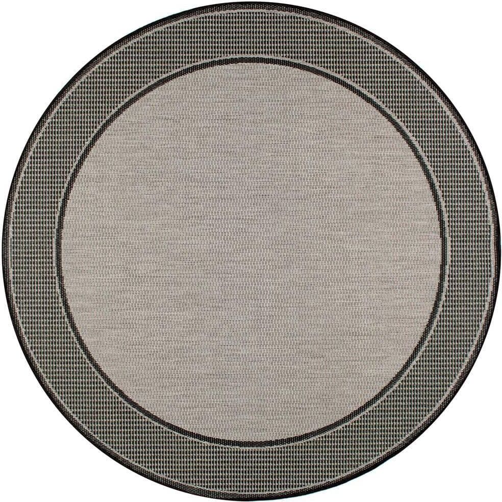 nuLOOM Gris Contemporary Grey 6 ft. Indoor/Outdoor Round Rug