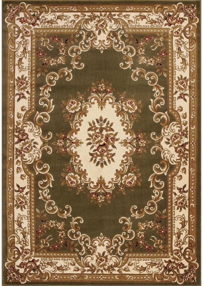 MILLERTON HOME Traditional Morrocan Green/Ivory 2 ft. x 3 ft. Area Rug