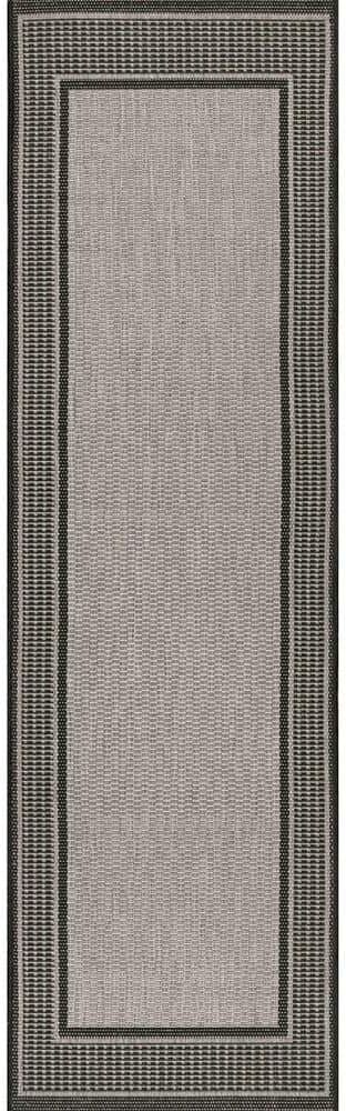 nuLOOM Gris Gray 2 ft. x 10 ft. Indoor/Outdoor Runner Patio Rug