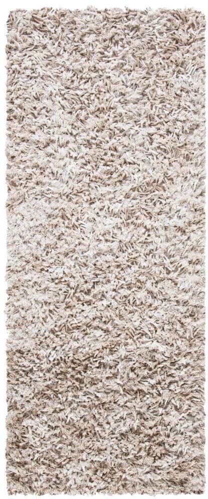 SAFAVIEH Rio Shag Beige/Ivory 2 ft. x 6 ft. Solid Runner Rug