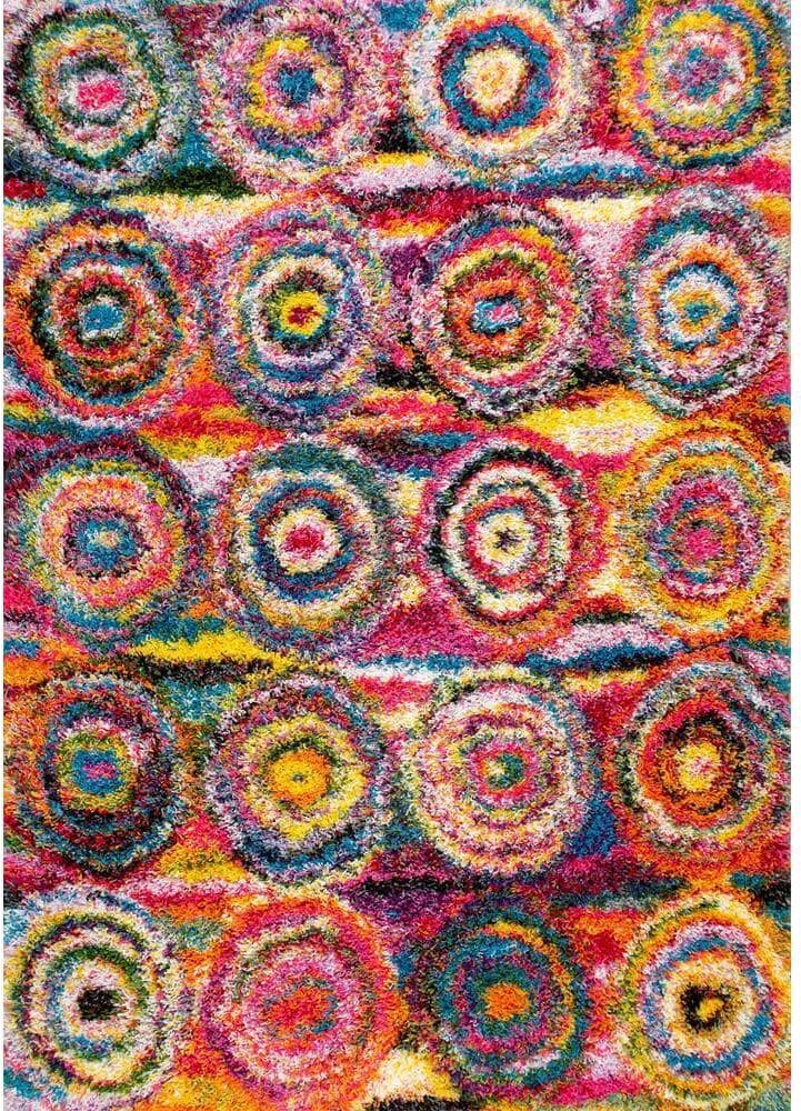 nuLOOM Kindra Circles Shag Multi 4 ft. x 6 ft. Area Rug