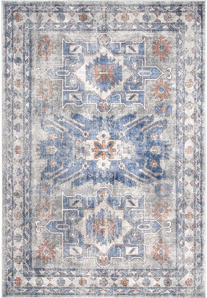 nuLOOM Rebecca Vintage Floral Blue 4 ft. x 6 ft. Area Rug