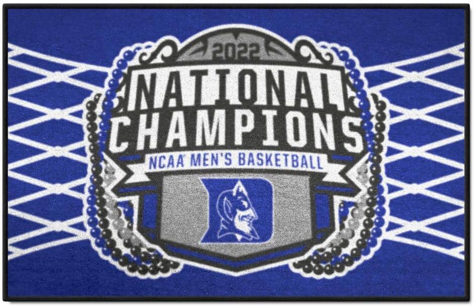 FANMATS Duke University Blue 2022 NCAA Basketball National Championship 1.5 ft. x 2.5 ft. Starter Mat