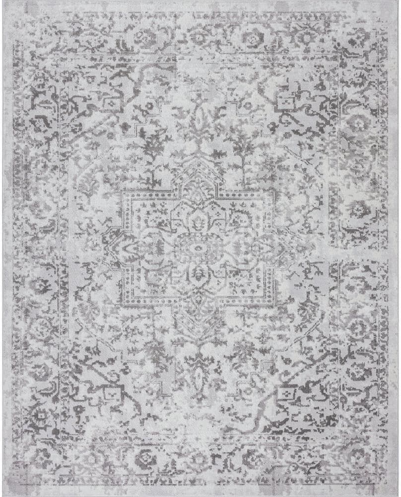 Tayse Rugs Nexus Oriental White 8 ft. x 10 ft. Indoor Area Rug