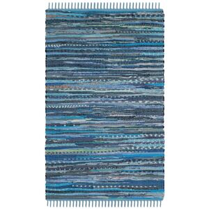 SAFAVIEH Rag Rug Blue/Multi 2 ft. x 3 ft. Striped Speckled Area Rug