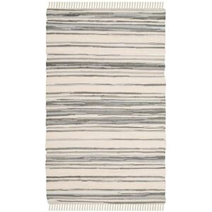 SAFAVIEH Rag Rug Ivory/Gray 2 ft. x 3 ft. Striped Area Rug