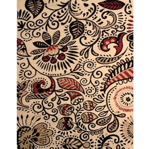 United Dallas Bandanna Ivory 8 ft. x 11 ft. Indoor Area Rug