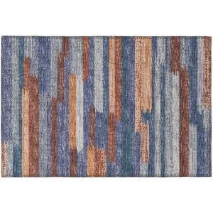 Addison Rugs Modena Denim 1 ft. 8 in. x 2 ft. 6 in. Striped Accent Rug, Blue