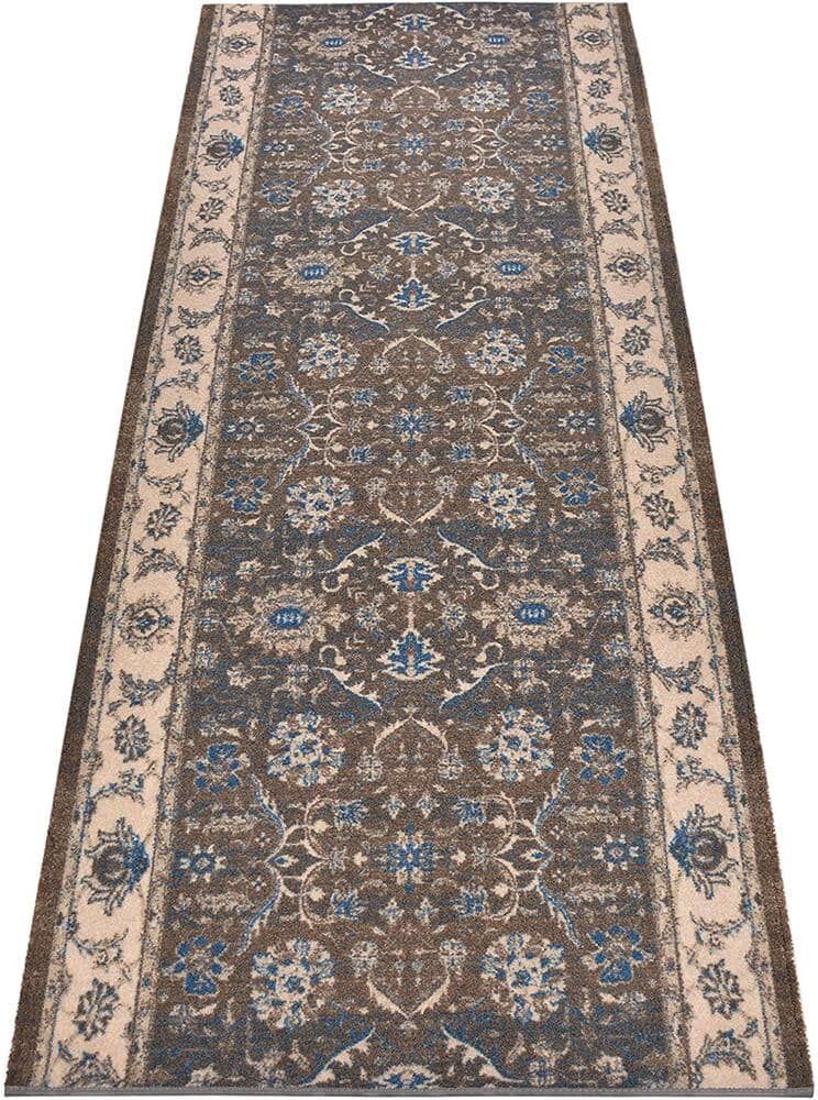 Antique Collection Series Vintage Persian Mahal Gray 32 in. x 2 ft. Your Choice Length Stair Runner