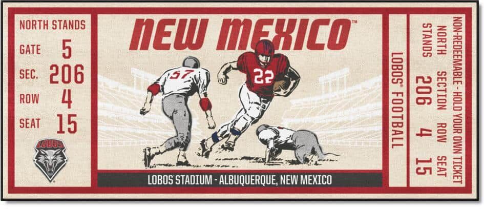 FANMATS New Mexico Red 2 ft. x 6 ft. Ticket Runner Rug