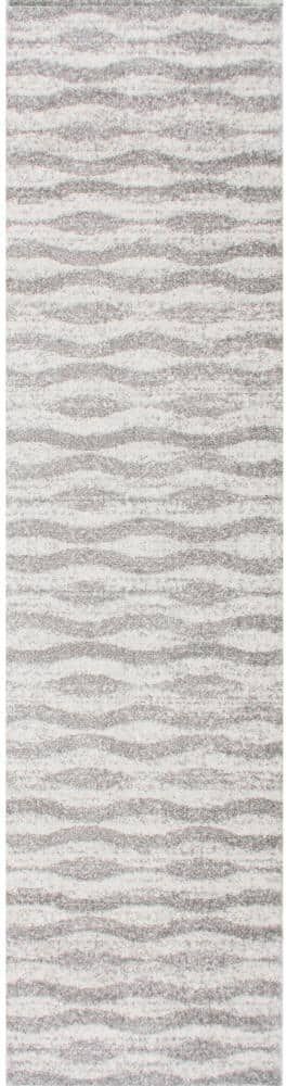 nuLOOM Tristan Contemporary Waves Gray 2 ft. 6 in. x 10 ft. Runner Rug