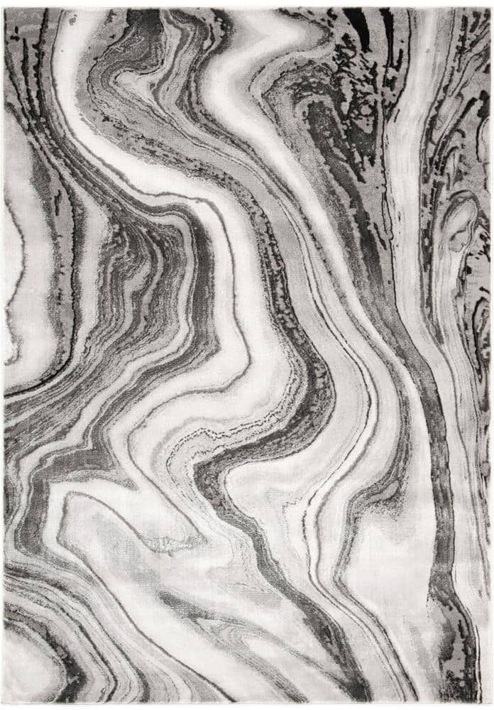 SAFAVIEH Craft Gray/Silver 2 ft. x 4 ft. Marbled Abstract Area Rug