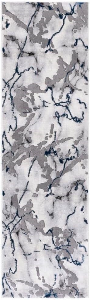 SAFAVIEH Craft Gray/Blue 2 ft. x 8 ft. Running Abstract Runner Rug