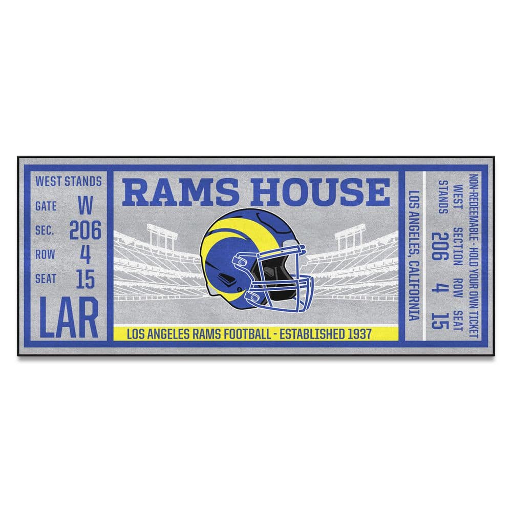 FANMATS NFL - Los Angeles Rams 30 in. x 72 in. Indoor Ticket Runner Rug