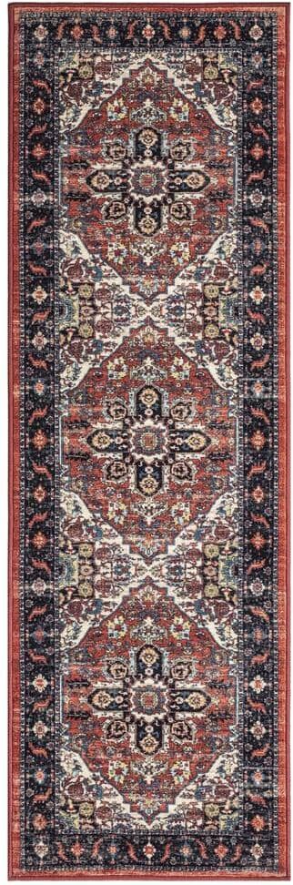 Concord Global Trading Eden Collection Antique Medallion Rust 2 ft. x 7 ft. Machine Washable Traditional Indoor Area Rug