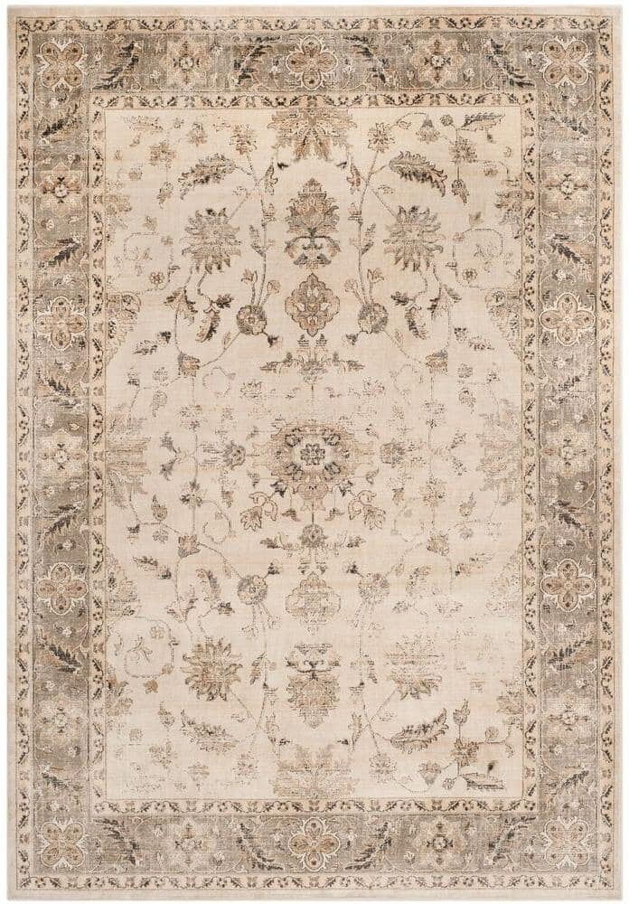 SAFAVIEH Vintage Stone/Mouse 8 ft. x 11 ft. Antique Border Area Rug