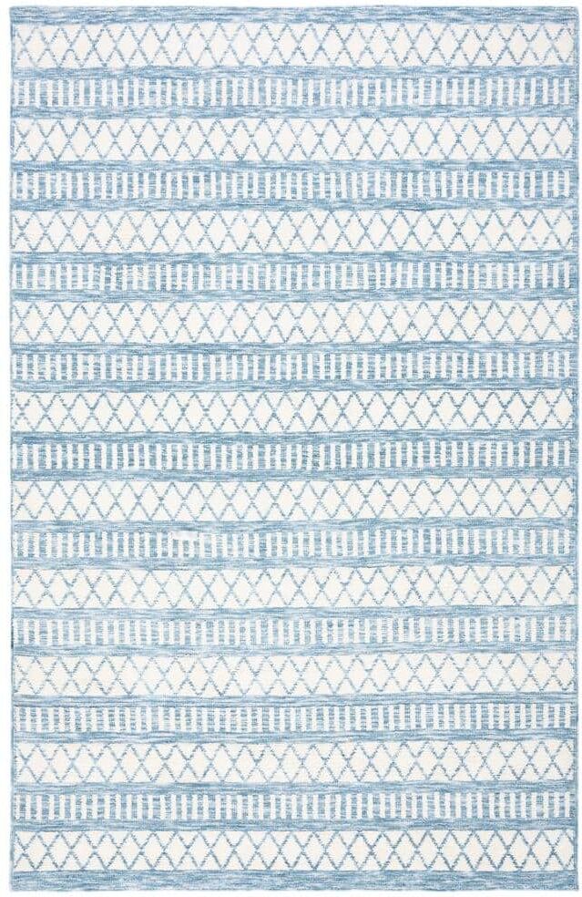 SAFAVIEH Easy Care Ivory/Grey 2 ft. x 4 ft. Machine Washable Striped Geometric Abstract Area Rug