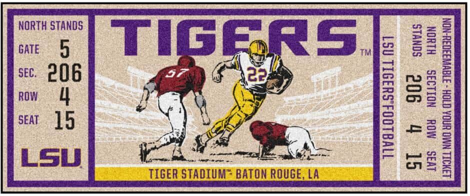 FANMATS NCAA Louisiana State University 30 in. x 72 in. Indoor Ticket Runner Rug