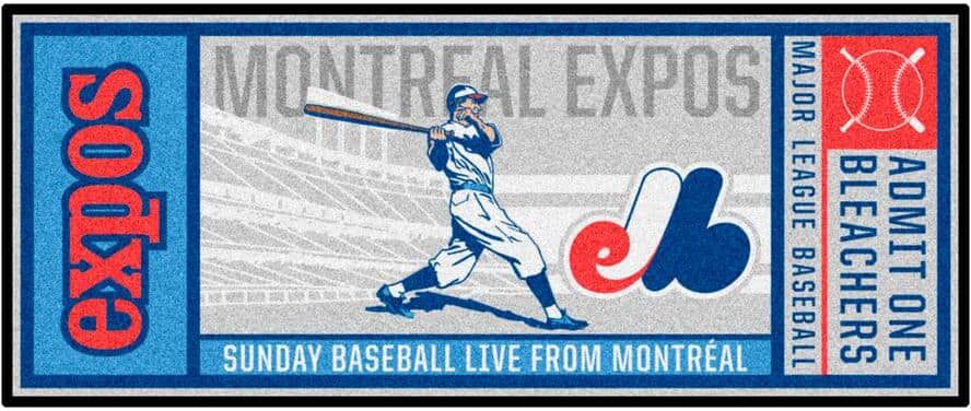 FANMATS Montreal Expos Gray 2 ft. 6 in. x 6 ft. Ticket Runner Rug