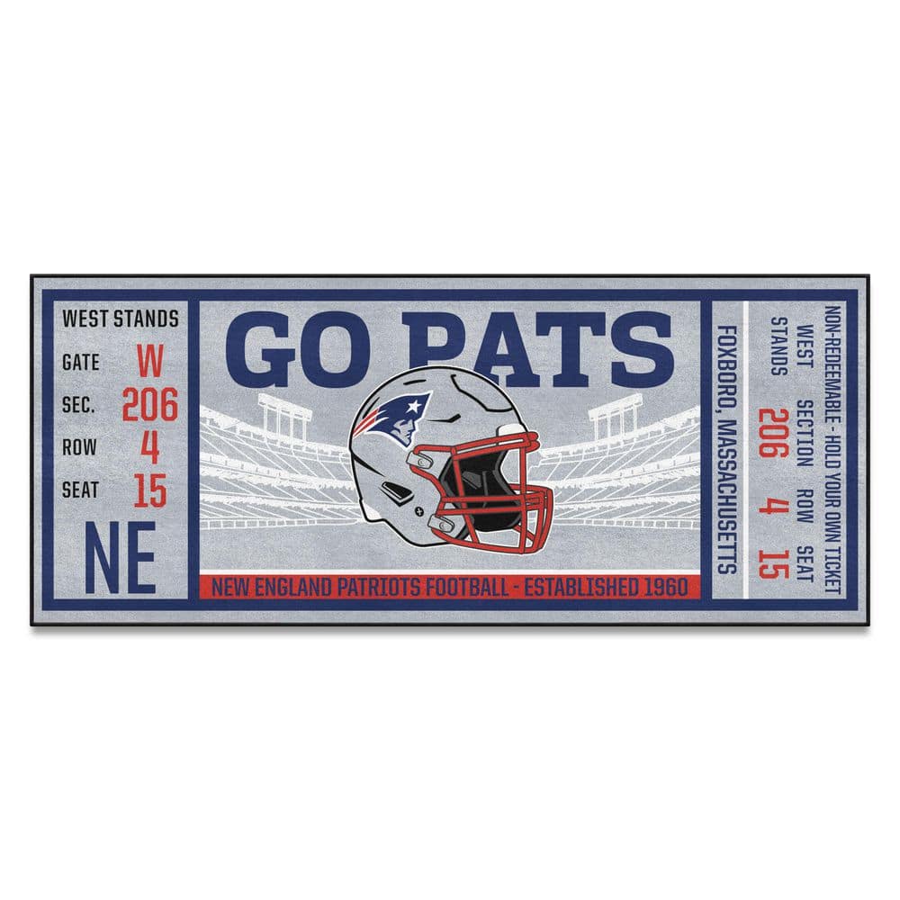 FANMATS NFL - New England Patriots 30 in. x 72 in. Indoor Ticket Runner Rug