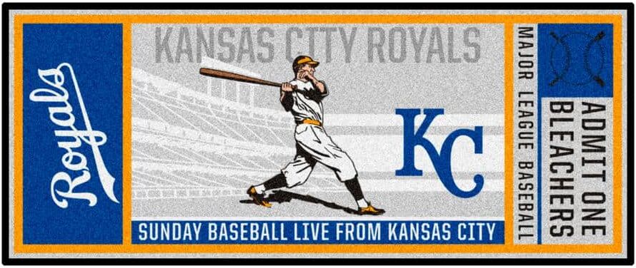 FANMATS Kansas City Royals Gray 2 ft. 6 in. x 6 ft. Ticket Runner Area Rug