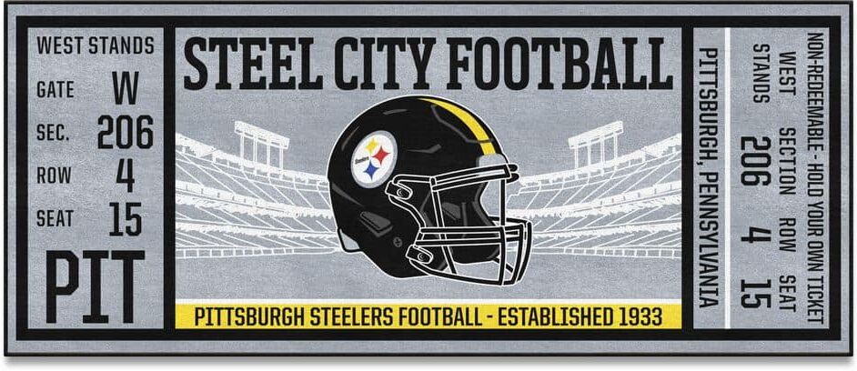 FANMATS NFL - Pittsburgh Steelers 30 in. x 72 in. Indoor Ticket Runner Rug