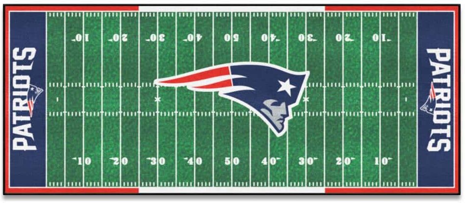 FANMATS New England Patriots 3 ft. x 6 ft. Football Field Runner Rug