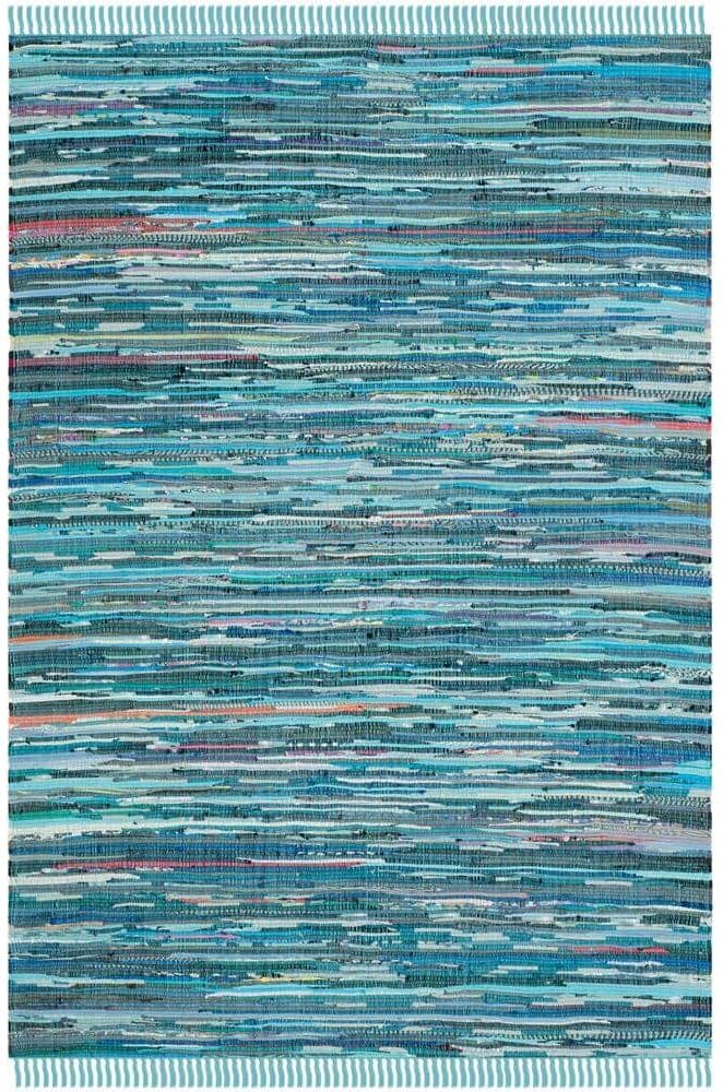 SAFAVIEH Rag Rug Blue/Multi 4 ft. x 6 ft. Gradient Striped Area Rug