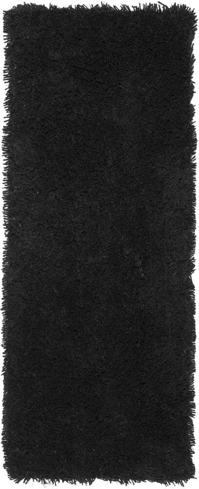 SAFAVIEH Classic Shag Ultra Black 2 ft. x 6 ft. Solid Runner Rug