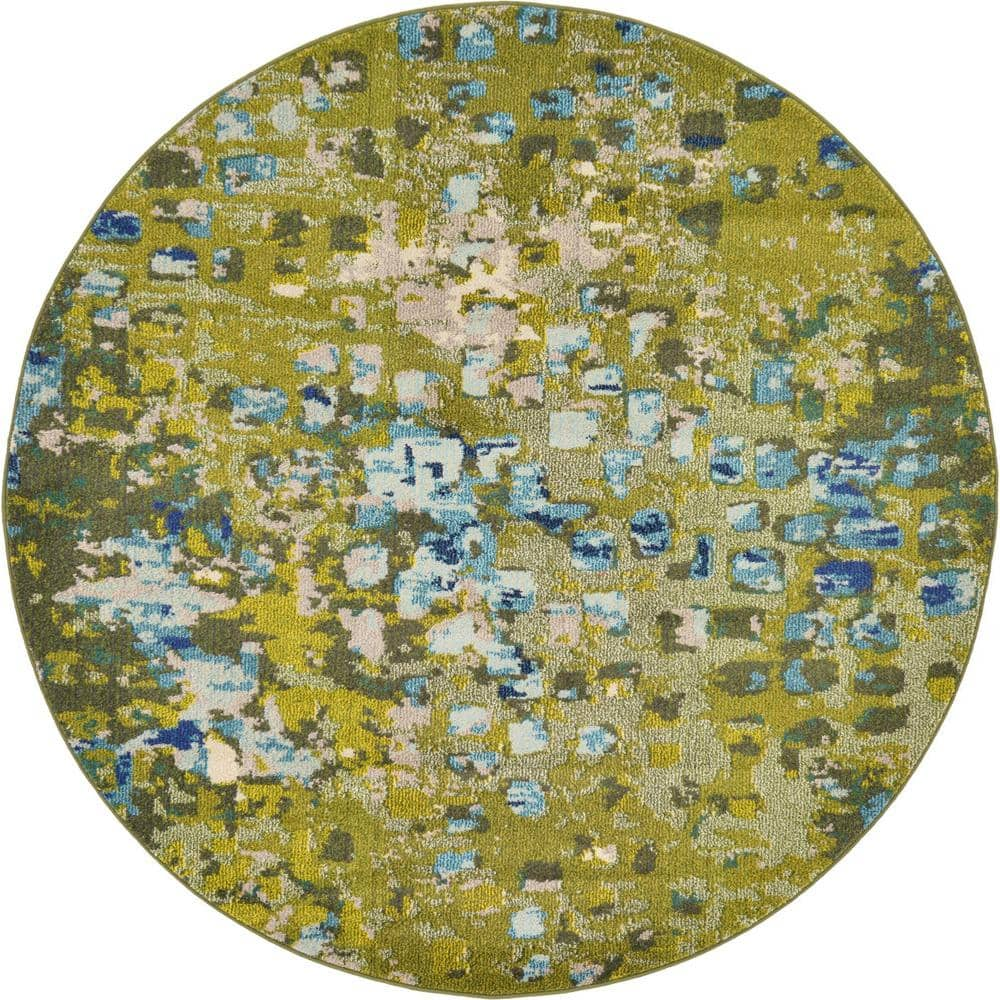 Unique Jardin Ivy Green 6' 0 x 6' 0 Round Rug