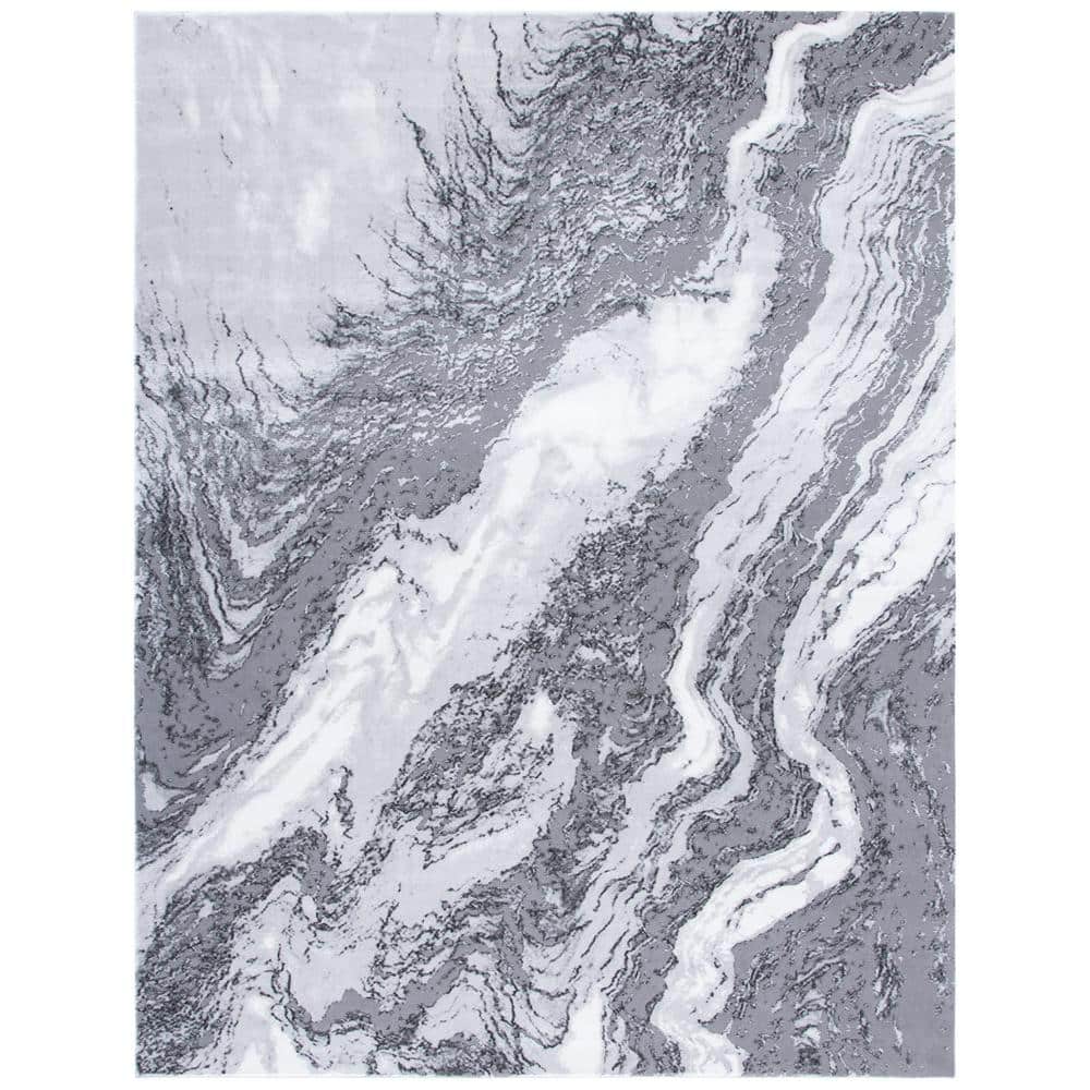 SAFAVIEH Craft Light Gray/Gray 8 ft. x 10 ft. Marbled Abstract Area Rug