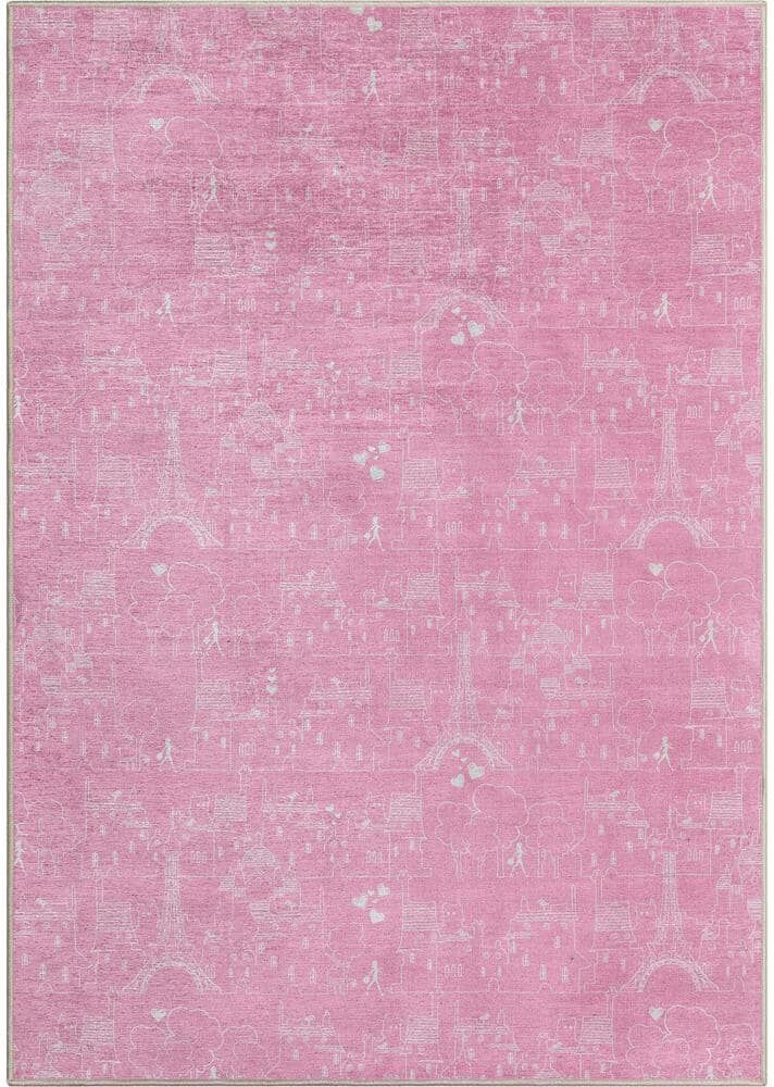 Well Woven Miraculous Ladybug Paris Streets Pink 5 ft. x 7 ft. Area Rug