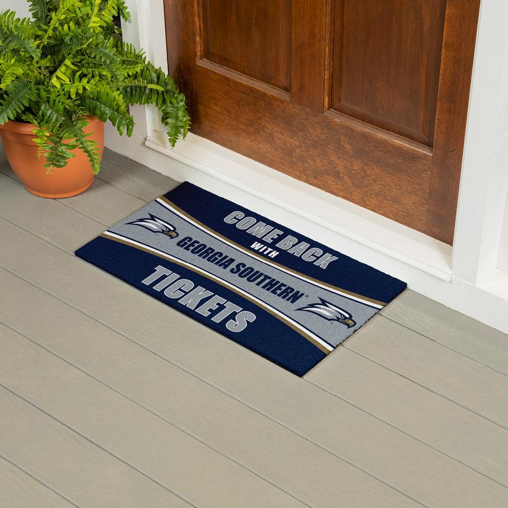 Evergreen Georgia Southern University 28 in. x 16 in. PVC "Come Back With Tickets" Trapper Door Mat